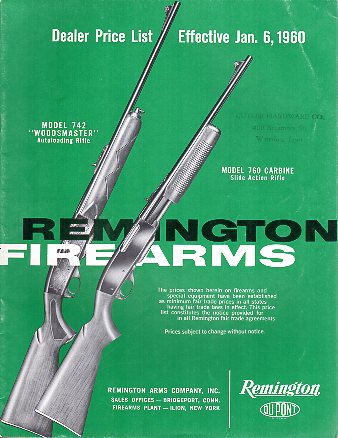 1960 Remington Dealer Prices Catalog