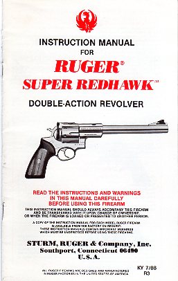 1988 Ruger Suoer Redhawk Manual