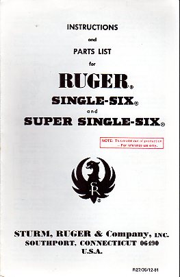 1981 Single-Six/Super Inst.