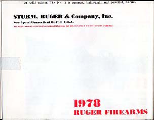 1978 Ruger Firearms Catalog #2