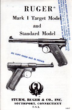 1967 Ruger Mark 1 Target & Standard Instructions