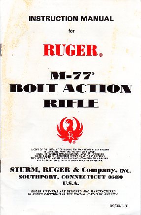 1981 Ruger M-77 Instructions