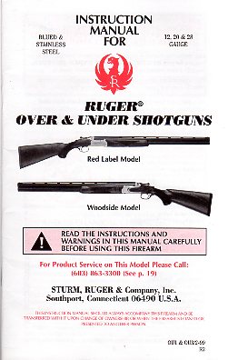 1999 Ruger O/U Shotguns Manual