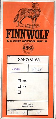 1972 Finnwolf Instruction Folder