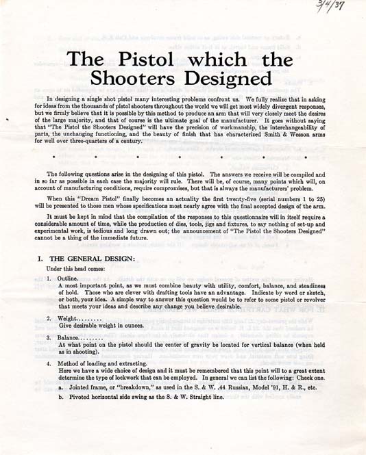 1937 "Shooters Designed" Questionnaire