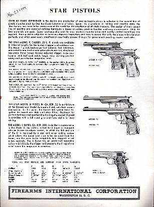 1959 Star Pistols Broadsheet
