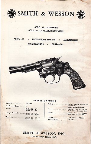 S&W Model 32 & Model 33 Instr.
