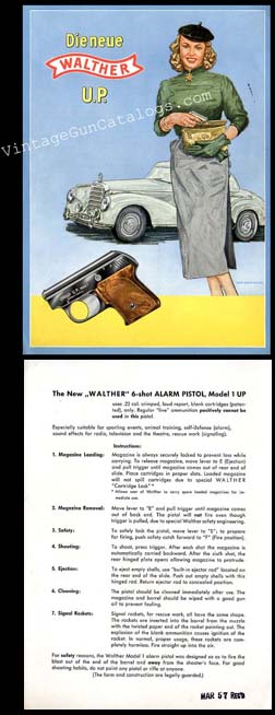 1957 Walther Alarm Pistol Broadsheet