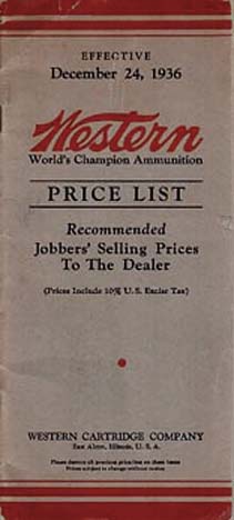 1937 Western Cartridge Ammunition Catalog