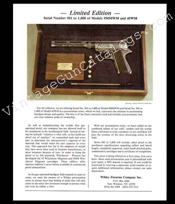 1980 \"Wildey Presentation Series Pistols Circular