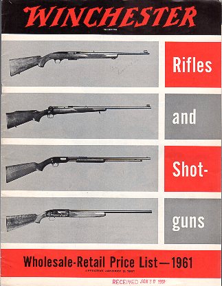 1961 Winchester Wholesale-Retail Price List