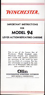 1950-60\'s Model 94 Instructions