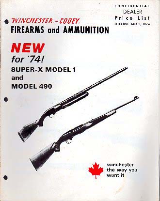 1974 Winchester-Cooey Price List/Catalog