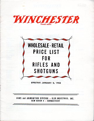 1953 Winchester Whsle Price List