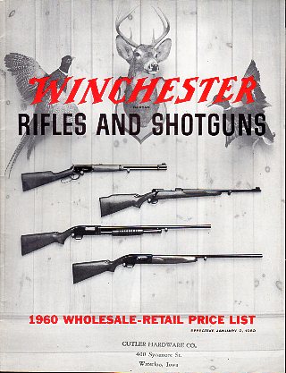 1960 Winchester Wholesale-Retail Price List  1960 Winchester Wholesale-Retail Price List