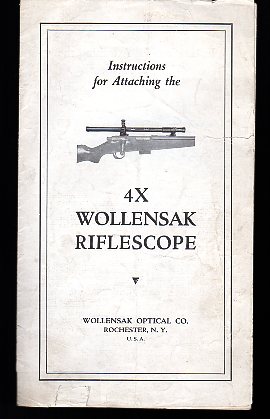 1940 Wollensak Scope Mounting Instr.