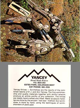 Yancey "Hand Made Knives" Postcard